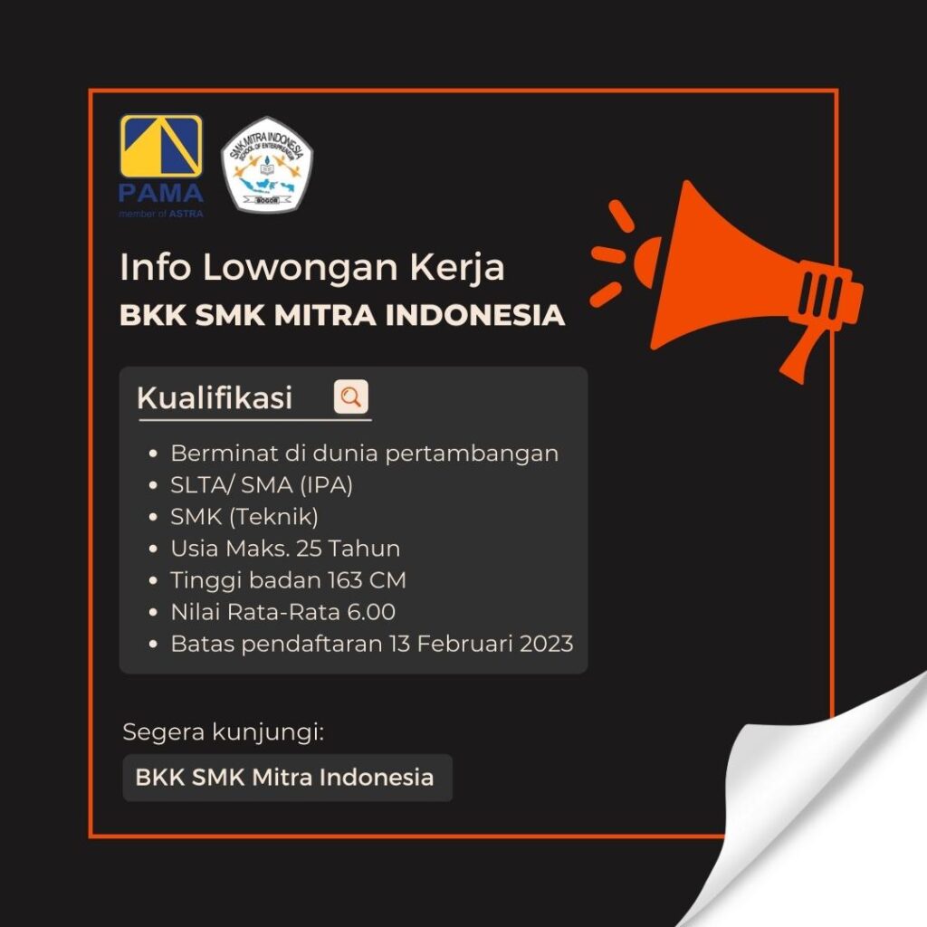 Info Lowongan Kerja BKK SMK Mitra Indonesia